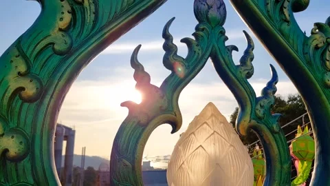 The light shines on the spires Stock Footage 299323857