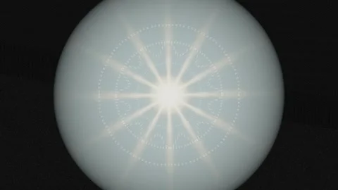 Light shines through a circular pattern on a dark background Stock Footage 337389052