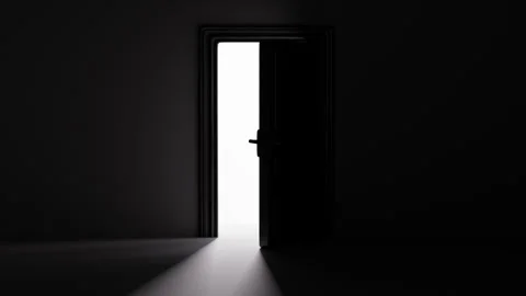Light shines through the door. It represents new hopes, new job opportuniti.. Stock Footage 332173907