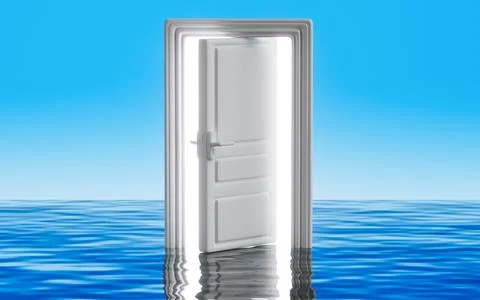 Light shines through the door. It represents new hopes, new job opportuniti.. Stock-Illustration