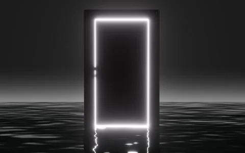 Light shines through the door. It represents new hopes, new job opportuniti.. Stock-Illustration