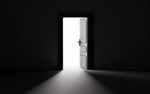 Light shines through the door. It represents new hopes, new job opportuniti.. Stock-Illustration