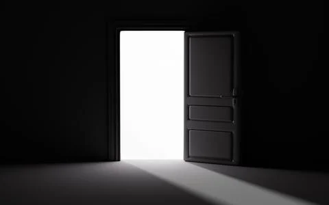 Light shines through the door. It represents new hopes, new job opportuniti.. Stock-Illustration