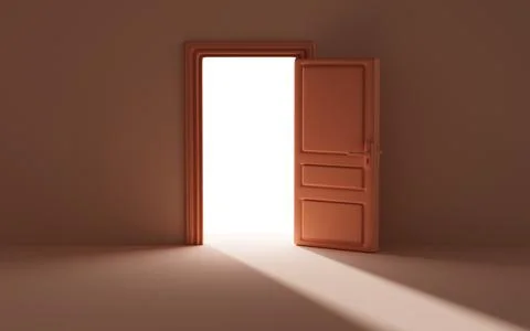 Light shines through the door. It represents new hopes, new job opportuniti.. Stock-Illustration