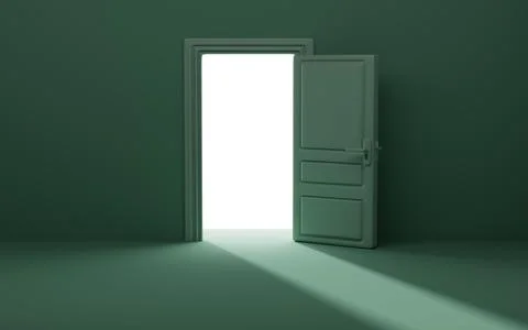 Light shines through the door. It represents new hopes, new job opportuniti.. Stock-Illustration