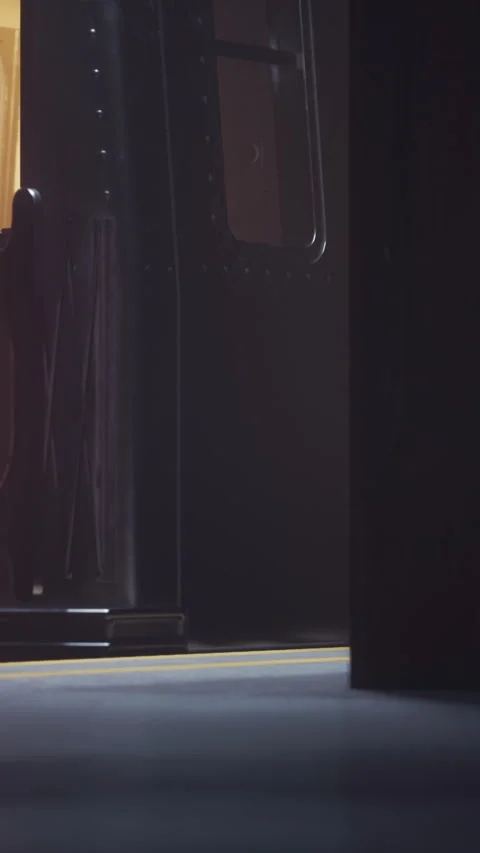 Light shines through a doorway in a quiet room during the evening Stock Footage 338384789