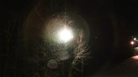 A light shines through trees and snow 스톡 동영상 857424