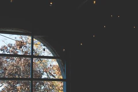 Light Shines through window in a dark room Stock Photos