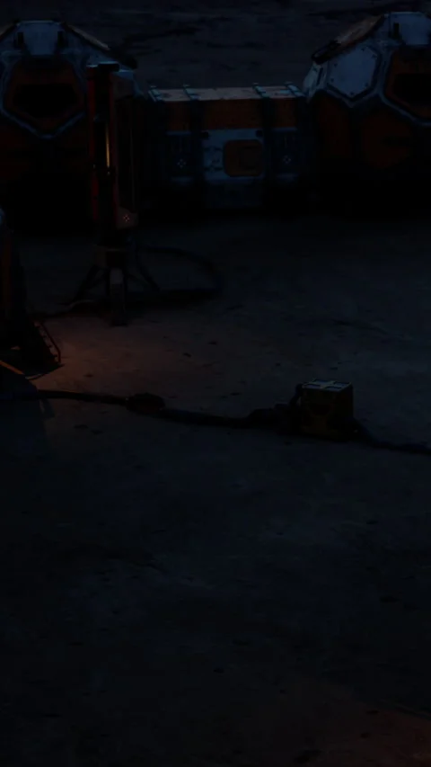 Light shines on a tool in a workshop during evening work hours Stock Footage 341042062