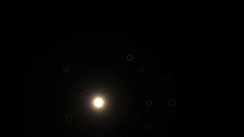 Light shining in dark space with floating particles around Stock Footage 338228246