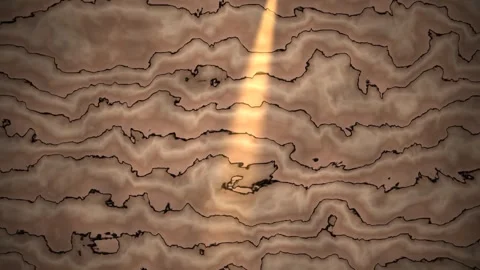 Light shining on a textured wood surface with wavy patterns Stock Footage 338432558