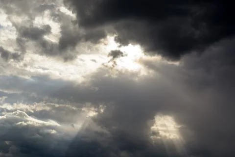 Light shining through the clouds Stock Photos
