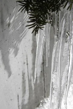 The light shining through ice under the sun in Sapporo Japan 写真素材