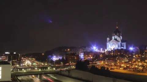 Light Show at the Cathedral of St. Paul Stock Footage 81220446