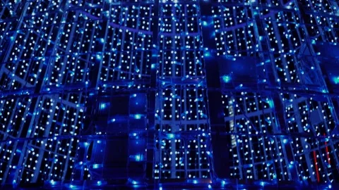 Light Show Cone Shape Xmas Tree - Downwards Tilt Video stock 154722622