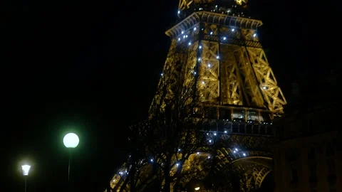 Light Show On The Eiffel Tower In Paris, France Stock Footage 158616182