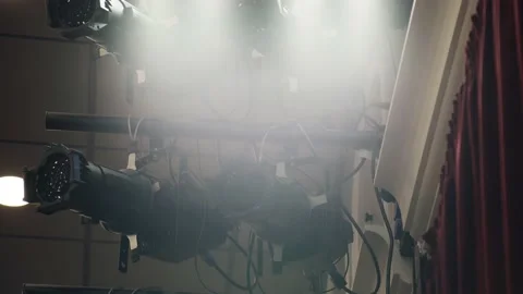 Light show equipment. Lighting equipment for a stage, theater or concert hall Stock Footage 200836745