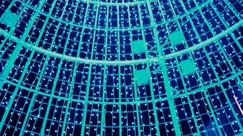 Light show - inside a light cone tilt shot Video stock 154722512