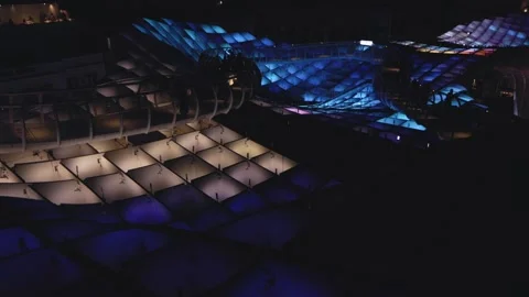 Light Show Pattern Of The Iconic Las Setas De Sevilla, Metropol Parasol In Night 스톡 동영상 316293211