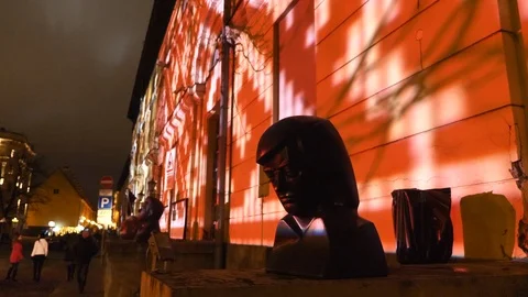 Light show in Riga (17.11.2018) Stock Footage 98662447