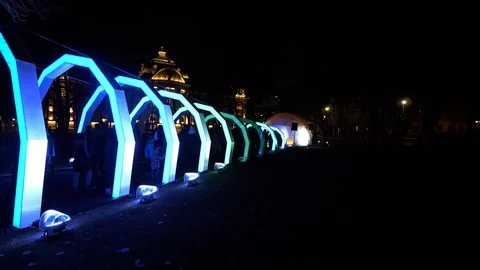 Light show in Riga 2018 Stock Footage 98708347