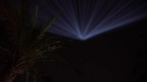 Light show in the sky in Paris during the night Stock Footage 94786430