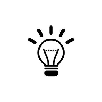Light sign ideas (lightbulb), web icon. vector design Stock Illustration