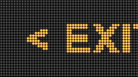 Light sign LED text display "EXIT" , Animation of seamless loop. Stock Footage 130394640