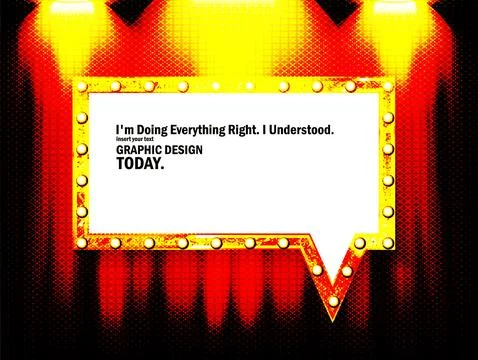 Light sign over dark background. Stock Illustration