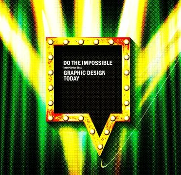 Light sign over dark background. Stock Illustration