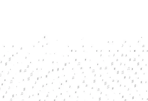 Light Silver, Gray vector backdrop with music notes. Illustrazione stock