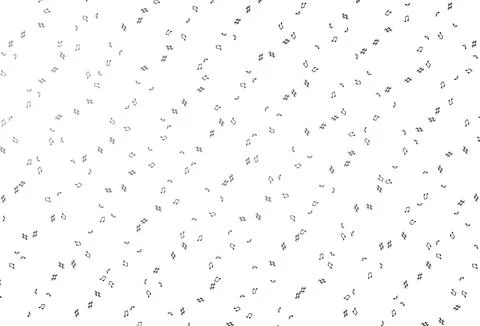 Light Silver, Gray vector backdrop with music notes. Stock Illustration
