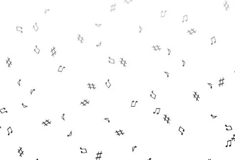 Light Silver, Gray vector backdrop with music notes. Illustrazione stock