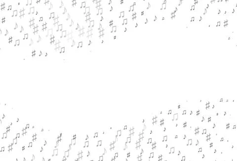 Light Silver, Gray vector backdrop with music notes. Illustrazione stock