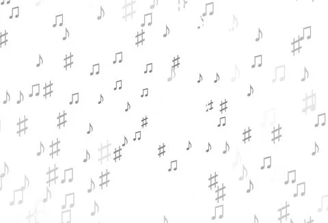 Light Silver, Gray vector backdrop with music notes. Illustrazione stock