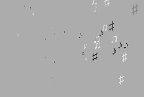 Light Silver, Gray vector backdrop with music notes. Illustrazione stock