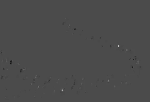 Light Silver, Gray vector background with music symbols. Stock Illustration