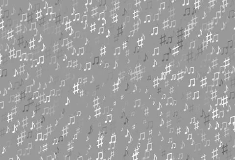 Light Silver, Gray vector background with music symbols. イラスト素材