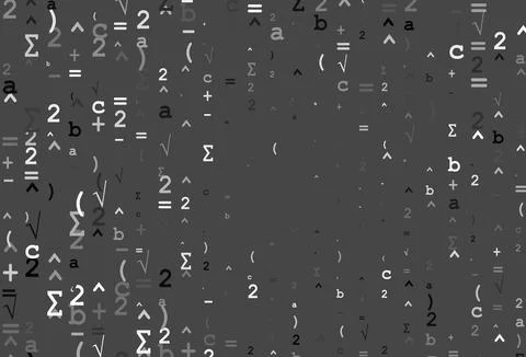 Light Silver, Gray vector cover with math elements. 스톡 일러스트
