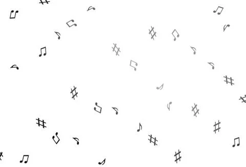 Light Silver, Gray vector pattern with music elements. イラスト素材