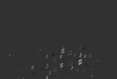Light Silver, Gray vector pattern with music elements. Stock Illustration