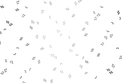 Light Silver, Gray vector pattern with music elements. Illustrazione stock