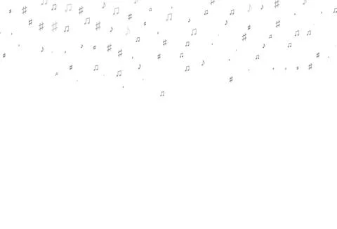 Light Silver, Gray vector pattern with music elements. Illustrazione stock