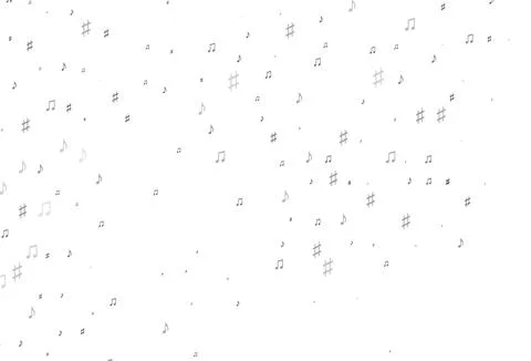 Light Silver, Gray vector pattern with music elements. Stock Illustration