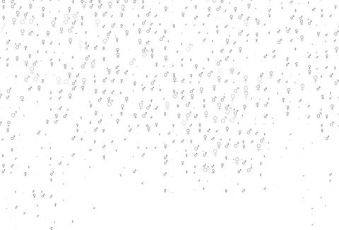 Light silver, gray vector pattern with gender elements. 스톡 일러스트