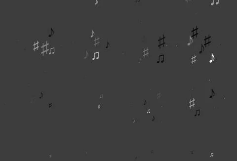 Light Silver, Gray vector pattern with music elements. 스톡 일러스트