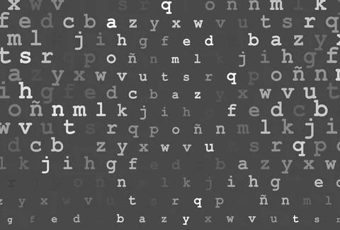 Light silver, gray vector pattern with ABC symbols. 스톡 일러스트