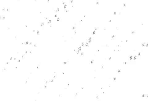 Light Silver, Gray vector pattern with music elements. Illustrazione stock