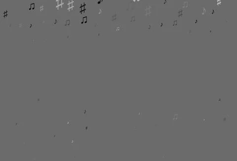 Light Silver, Gray vector pattern with music elements. イラスト素材