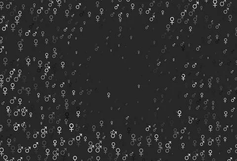 Light silver, gray vector pattern with gender elements. イラスト素材